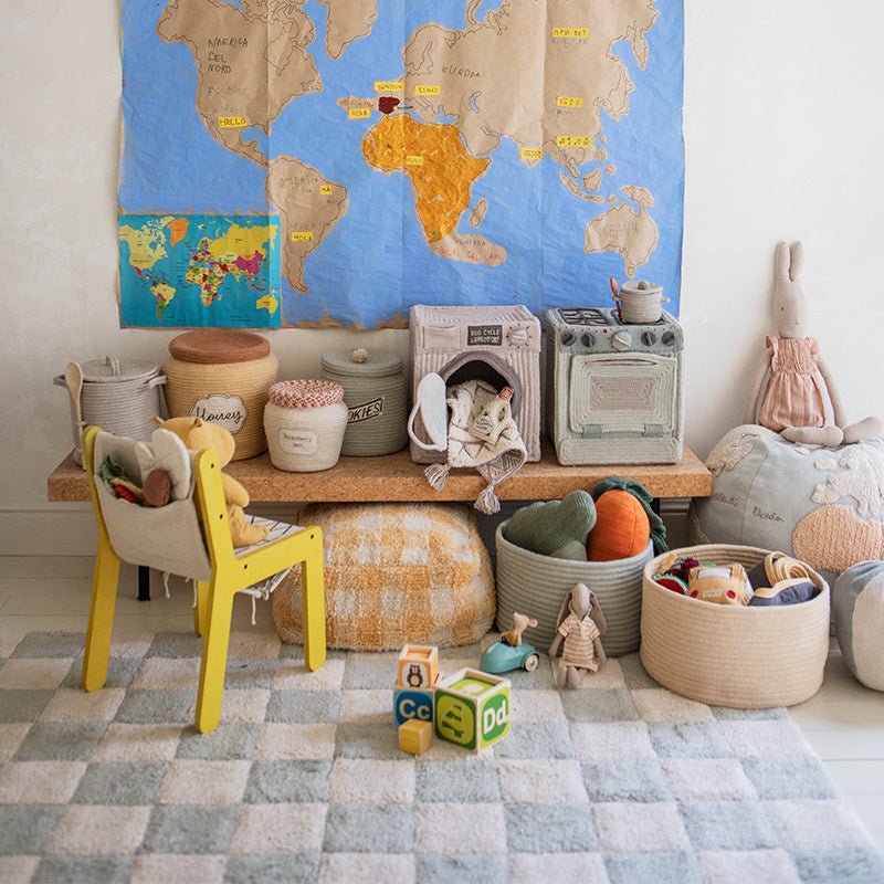 Tapijt Washable Rug Kitchen Tiles Blue Sage - 120 x 160 cm - Tapijten Lorena Canals - In den Olifant