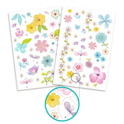 Tattoos Veldbloemen met glitters - set van 50+ - Kinderschmink en tattoos Djeco - In den Olifant