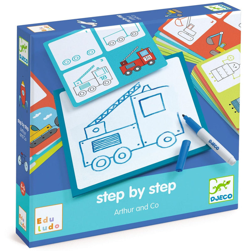 Tekenset Eduludo Step by step - Arthur & Co - Kleuren en tekenen Djeco - In den Olifant