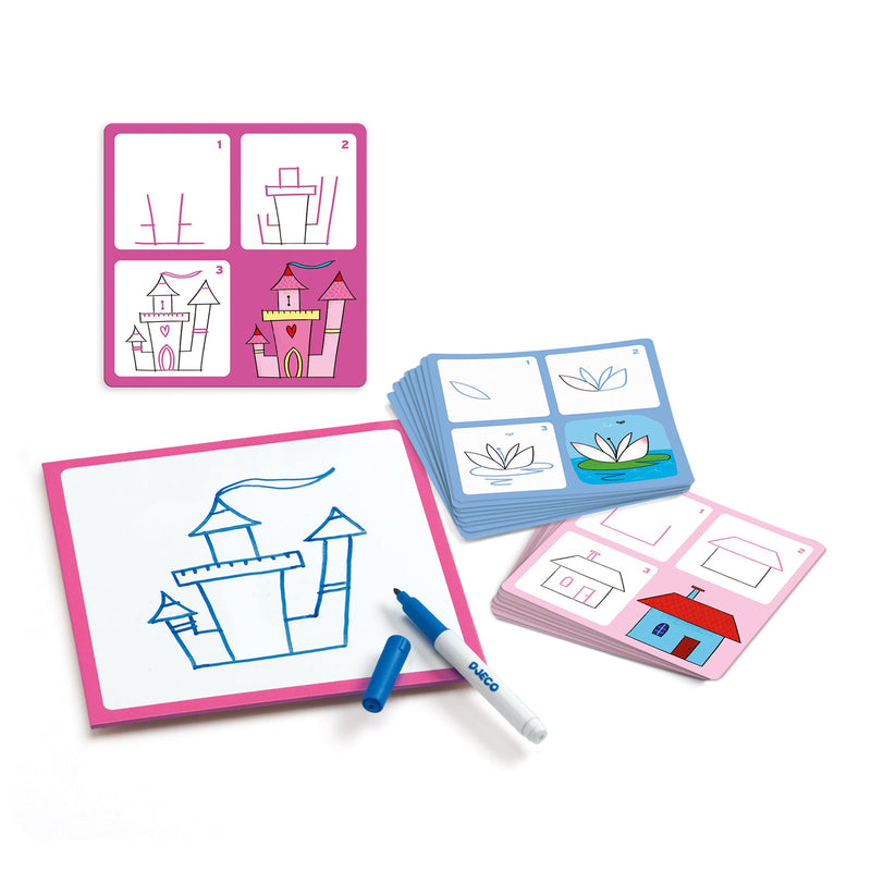 Tekenset Eduludo Step by step - Joséphine & Co - Kleuren en tekenen Djeco - In den Olifant