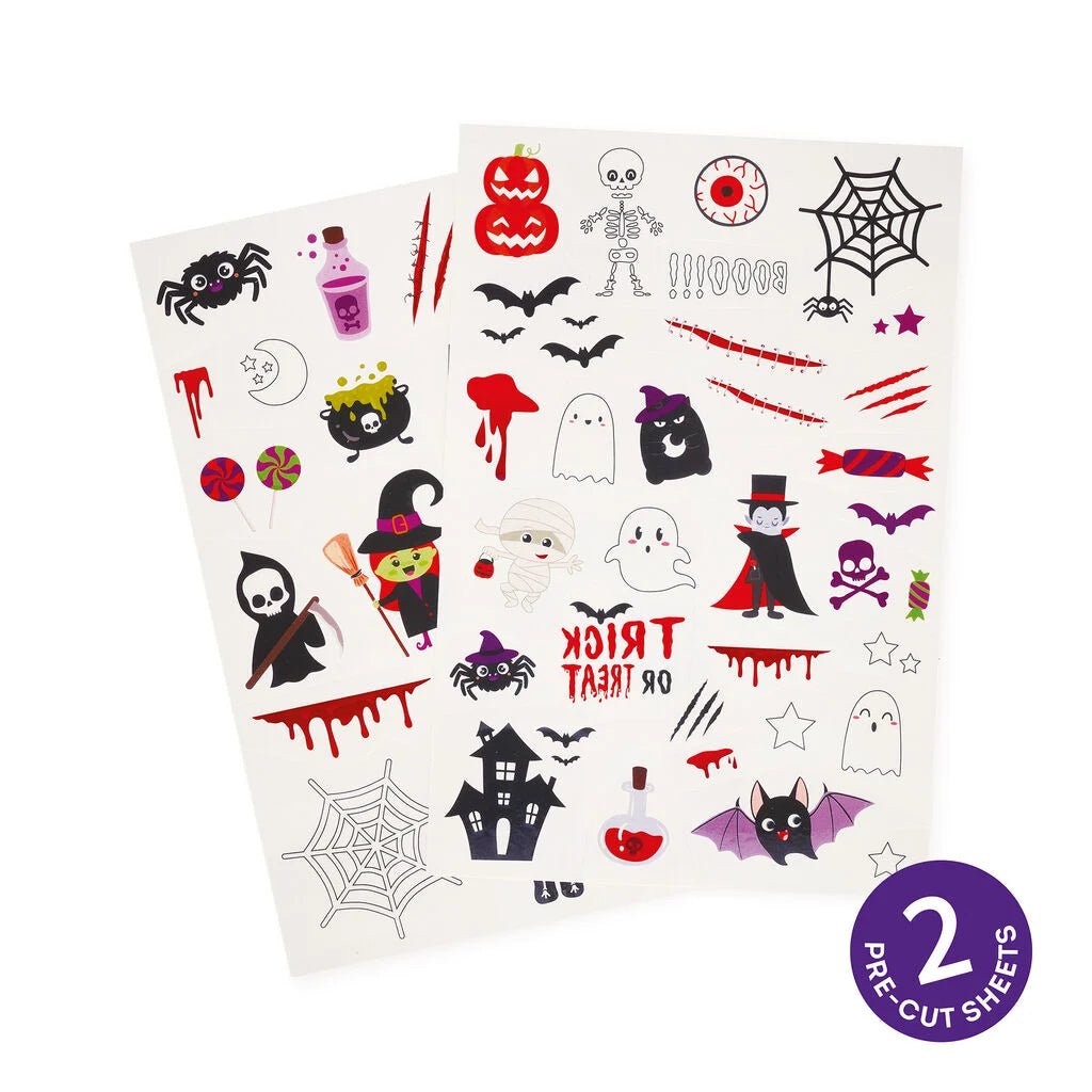Tijdelijke tattoos met glow-in-the-dark effect - Halloween - Kinderschmink en tattoos Legami - In den Olifant