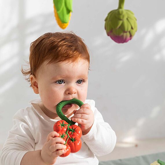 Rammelaar En Bijtspeeltje | Tomato Rattle Toy