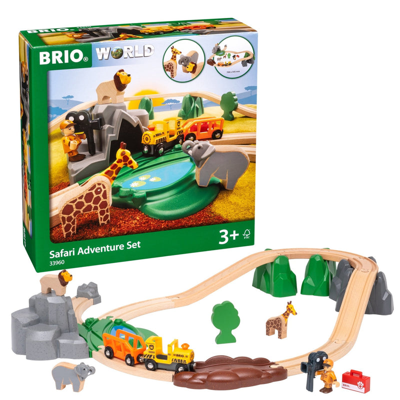 Treinset Safari Adventure Set - 26 onderdelen - Treinsporen en accessoires Brio - In den Olifant