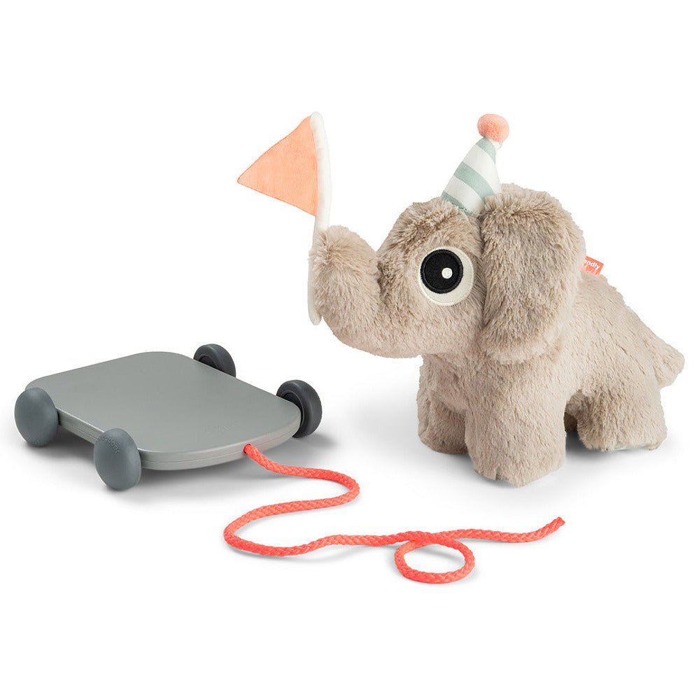 Trekspeeltje Olifant - Pull along 2 - in - 1 toy Elphee Sand - Trek - en duwspeelgoed Done by Deer - In den Olifant