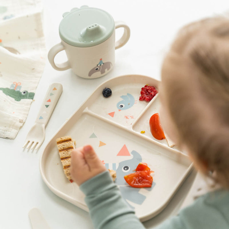 Tuitbeker Foodie spout cup Celebration Sand - Aan tafel Done by Deer - In den Olifant