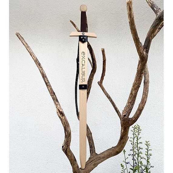 Tweehandig Houten Zwaard Excalibur | 102 Cm - Wapens en helmen Vah - In den Olifant