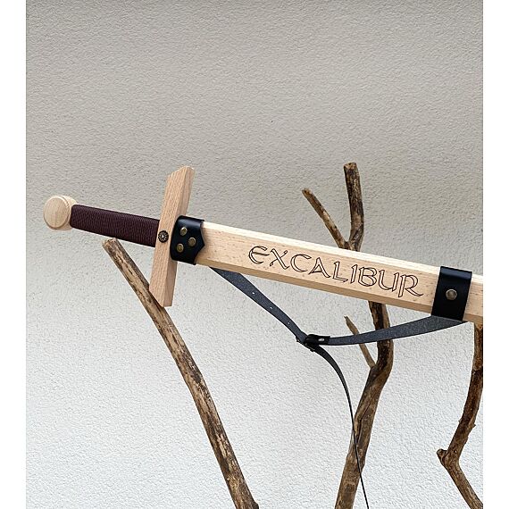 Tweehandig Houten Zwaard Excalibur | 102 Cm - Wapens en helmen Vah - In den Olifant