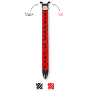 Tweekleurige pen Click&Clack - Ladybug - Schrijfwaren Legami - In den Olifant