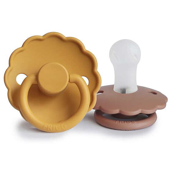 Frigg Daisy Fopspenen Siliconen Honey Gold/Rose Gold - Set Van 2