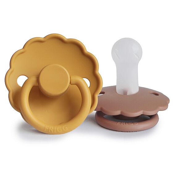 Frigg Daisy Fopspenen Siliconen Honey Gold/Rose Gold - Set Van 2