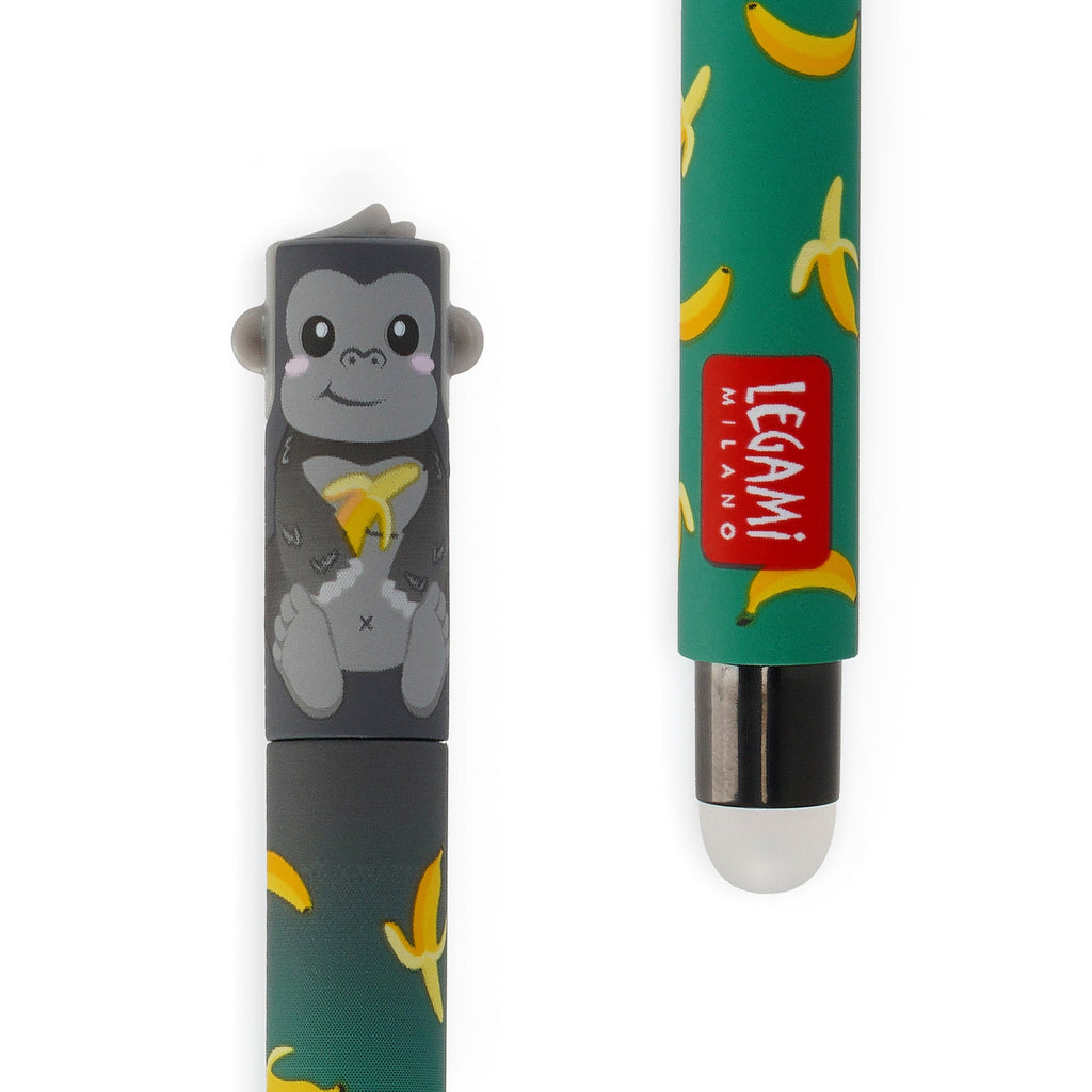 Uitwisbare gelpen - Erasable Gel Pen Gorilla - Schrijfwaren Legami - In den Olifant