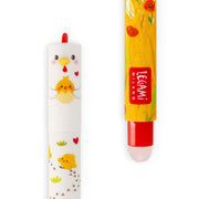 Uitwisbare gelpen - Erasable Gel Pen Hen - Schrijfwaren Legami - In den Olifant