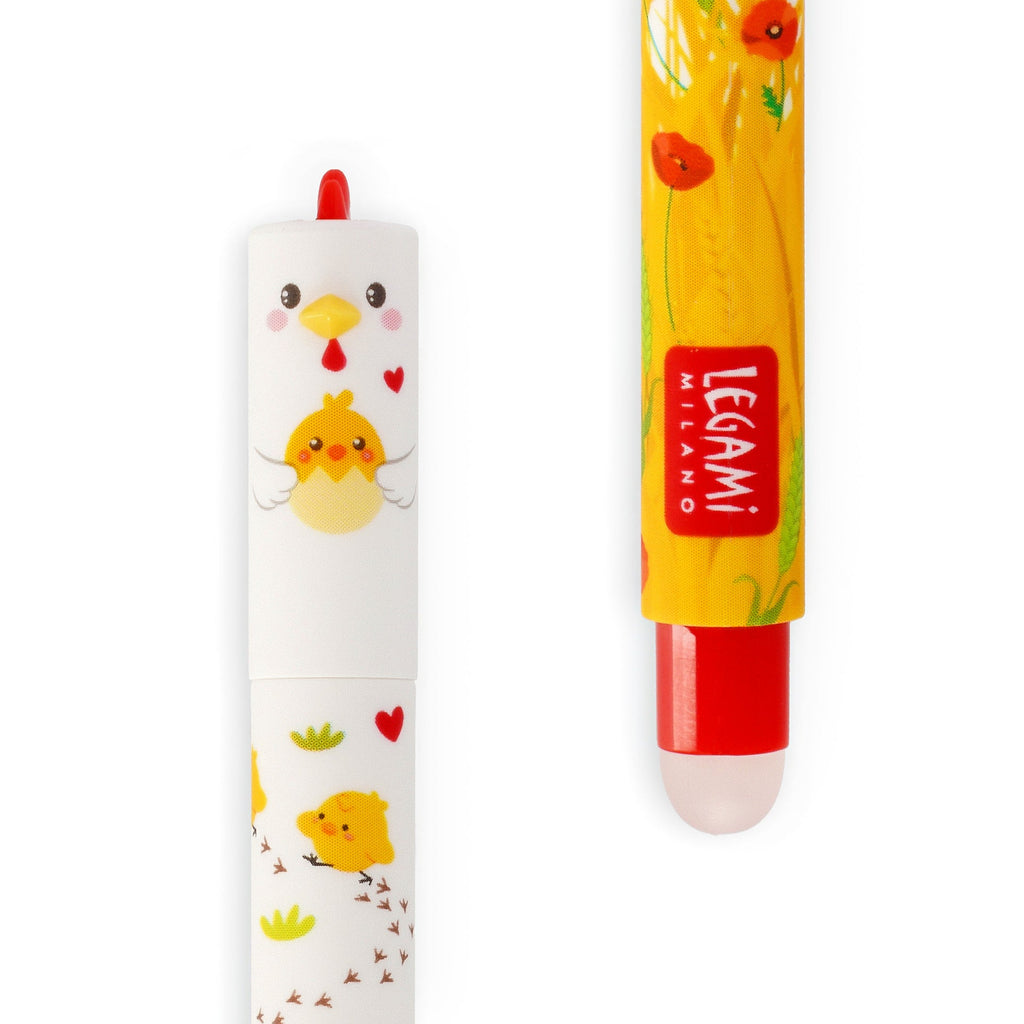 Uitwisbare gelpen - Erasable Gel Pen Hen - Schrijfwaren Legami - In den Olifant