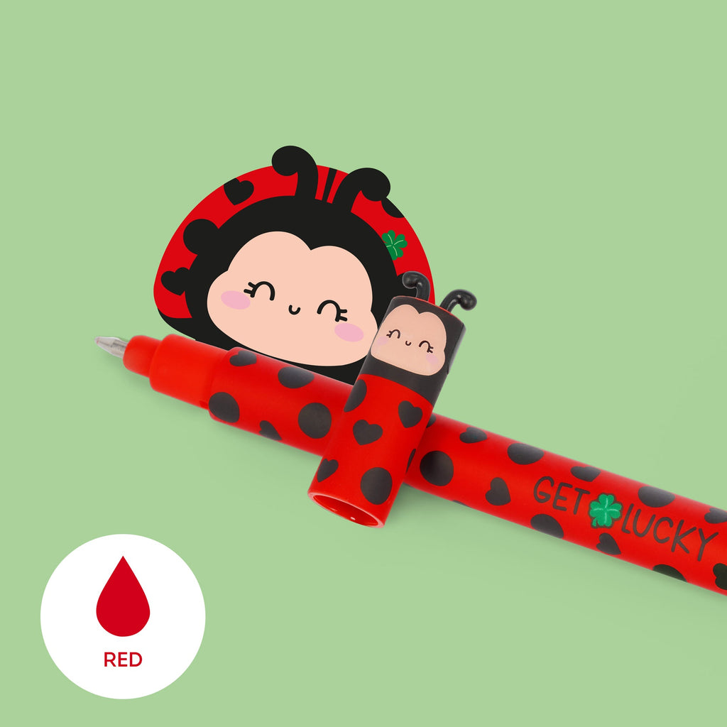 Uitwisbare gelpen - Erasable Gel Pen Ladybug - Schrijfwaren Legami - In den Olifant