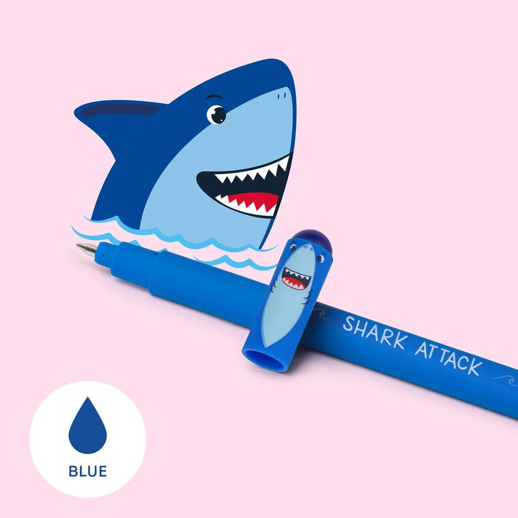 Uitwisbare gelpen - Erasable Gel Pen Shark - Schrijfwaren Legami - In den Olifant