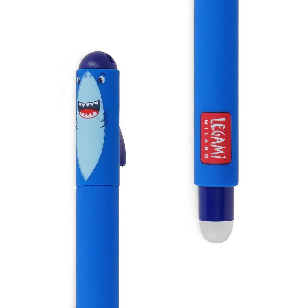 Uitwisbare gelpen - Erasable Gel Pen Shark - Schrijfwaren Legami - In den Olifant