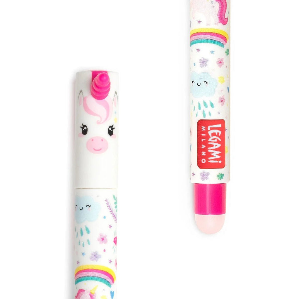 Uitwisbare gelpen - Erasable Gel Pen Unicorn - Schrijfwaren Legami - In den Olifant