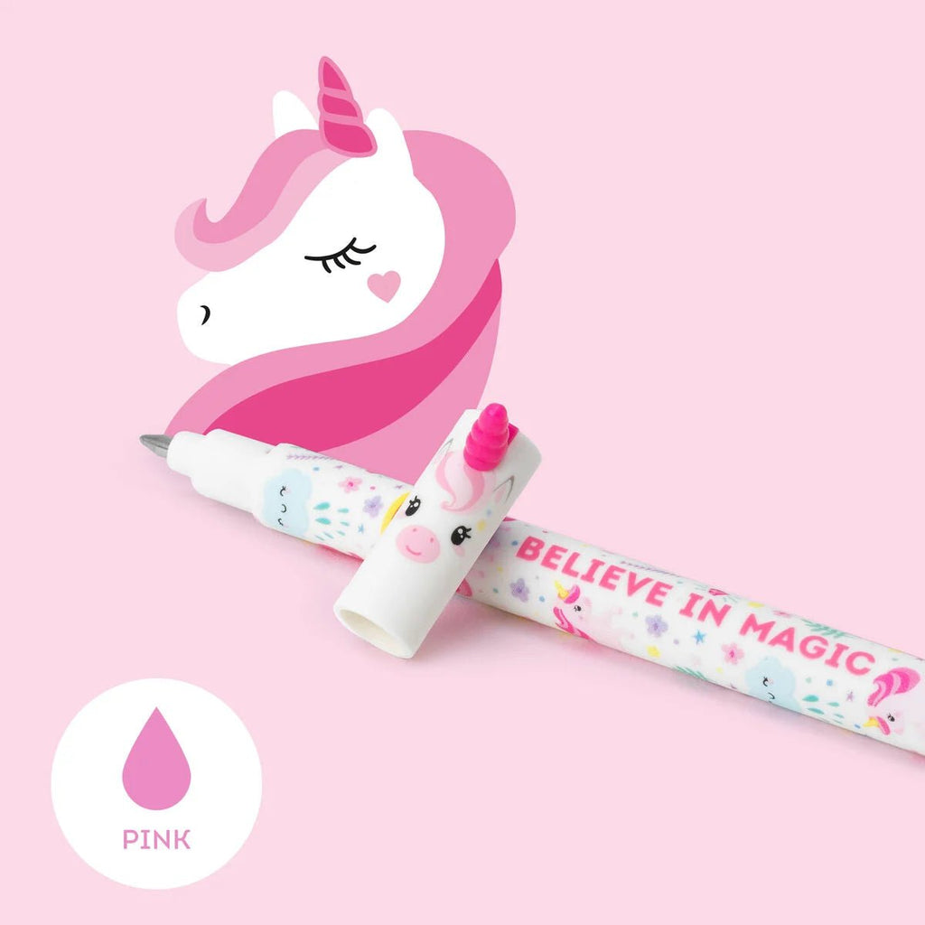 Uitwisbare gelpen - Erasable Gel Pen Unicorn - Schrijfwaren Legami - In den Olifant
