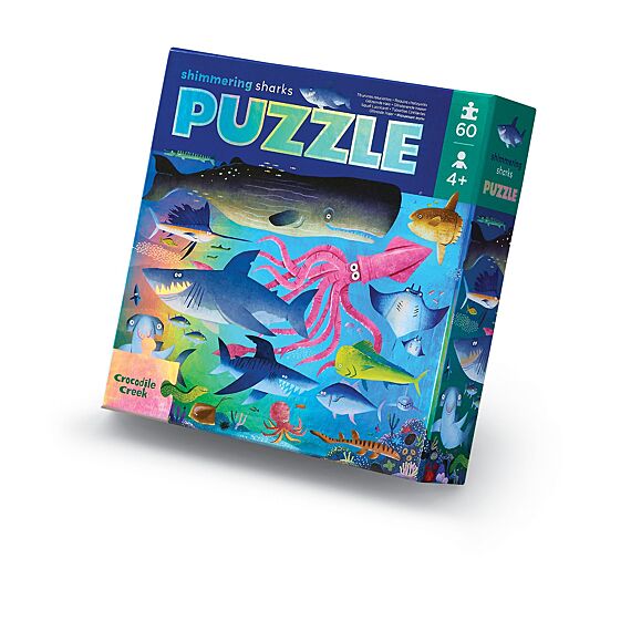 Puzzel Met Folie Glinsterende Haaien - 60 Stukjes