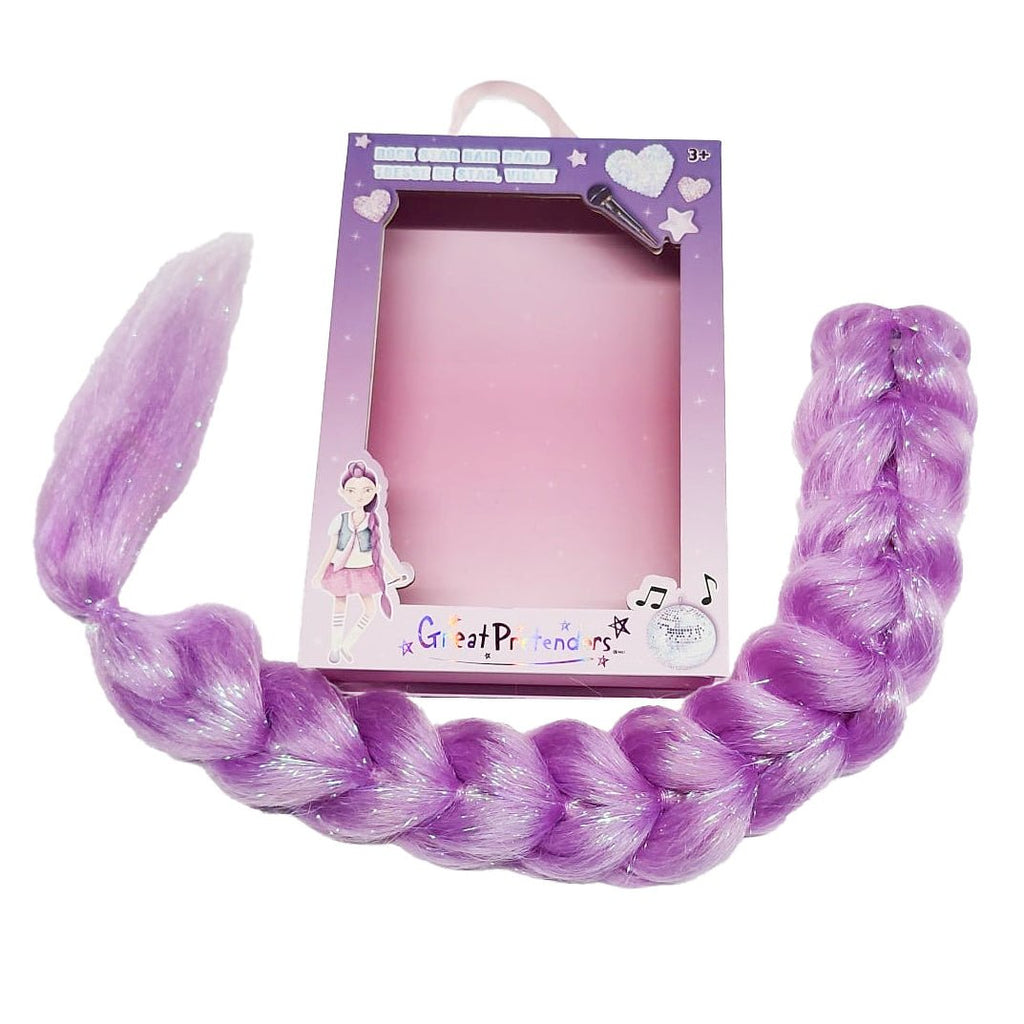 Verkleedaccessoire Rock Star Hair Braid Purple - Verkleedaccessoires Great Pretenders - In den Olifant