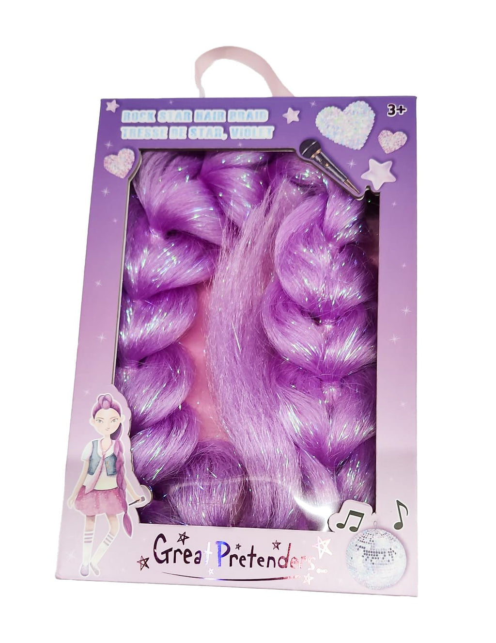 Verkleedaccessoire Rock Star Hair Braid Purple - Verkleedaccessoires Great Pretenders - In den Olifant