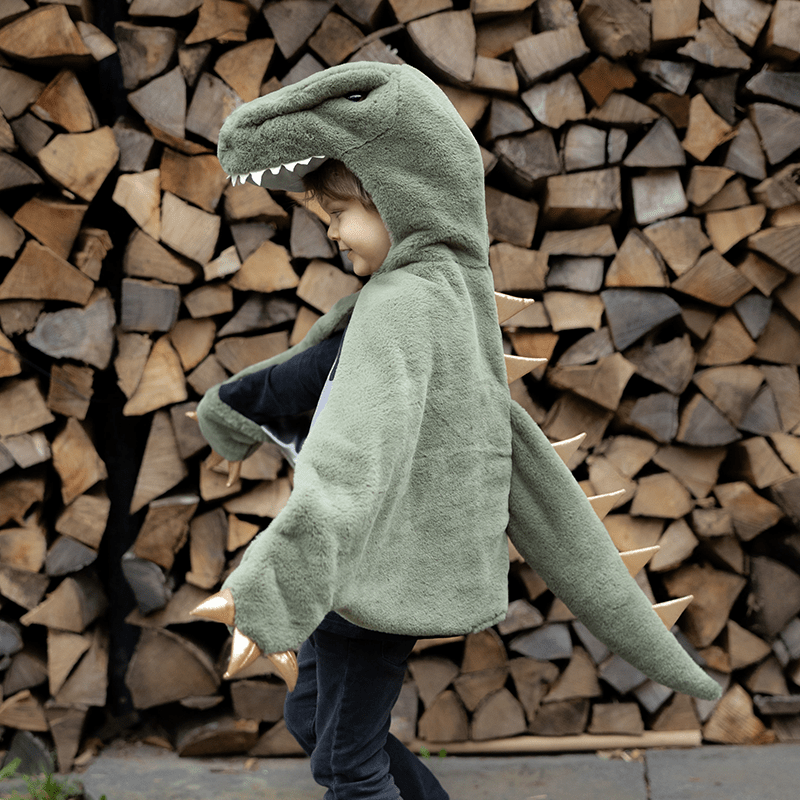 Verkleedcape T - Rex Cuddle Cape Green - Verkleedcapes Great Pretenders - In den Olifant