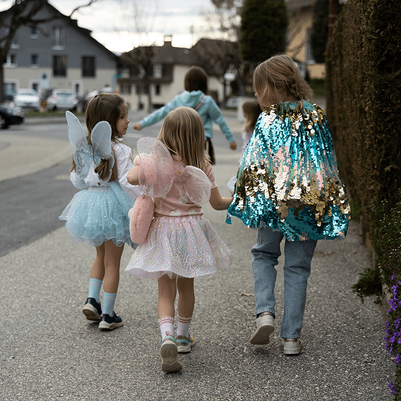 Verkleedcape The 5th Avenue Paillette Cape Mermalicious - 4 tot 6 jaar - Verkleedcapes Great Pretenders - In den Olifant