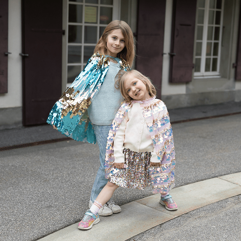 Verkleedcape The 5th Avenue Paillette Cape Mermalicious - 4 tot 6 jaar - Verkleedcapes Great Pretenders - In den Olifant
