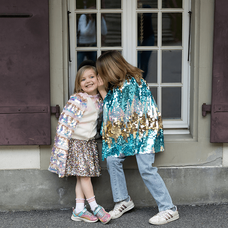 Verkleedcape The 5th Avenue Paillette Cape Mermalicious - 4 tot 6 jaar - Verkleedcapes Great Pretenders - In den Olifant