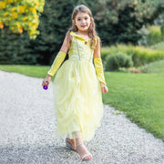 Verkleedjurk Velvety Soft Yellow Princess Gown with Arm Warmers - Verkleedjurken Great Pretenders - In den Olifant