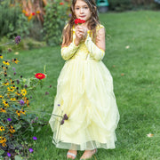 Verkleedjurk Velvety Soft Yellow Princess Gown with Arm Warmers - Verkleedjurken Great Pretenders - In den Olifant