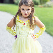 Verkleedjurk Velvety Soft Yellow Princess Gown with Arm Warmers - Verkleedjurken Great Pretenders - In den Olifant