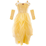 Verkleedjurk Velvety Soft Yellow Princess Gown with Arm Warmers - Verkleedjurken Great Pretenders - In den Olifant