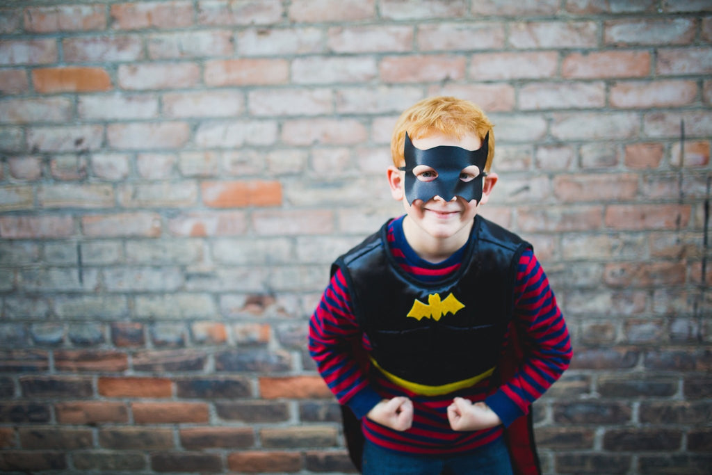 Verkleedkostuum Reversible Superhero Tunic Cape Mask - 4 tot 7 jaar - Verkleedkostuums Great Pretenders - In den Olifant