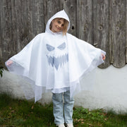 Verkleedkostuum Spooky Ghost Poncho - 1 tot 6 jaar - Verkleedcapes Great Pretenders - In den Olifant