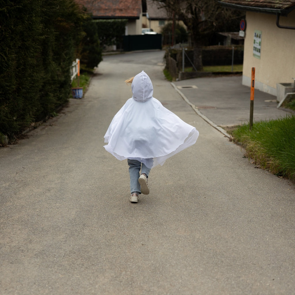 Verkleedkostuum Spooky Ghost Poncho - 1 tot 6 jaar - Verkleedcapes Great Pretenders - In den Olifant