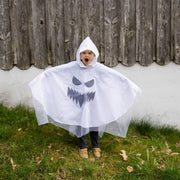 Verkleedkostuum Spooky Ghost Poncho - 1 tot 6 jaar - Verkleedcapes Great Pretenders - In den Olifant