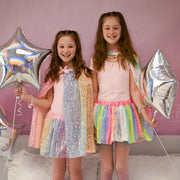 Verkleedrok Stripy Sequins Skirt - 4 tot 6 jaar - Verkleedvleugels en rokje Great Pretenders - In den Olifant