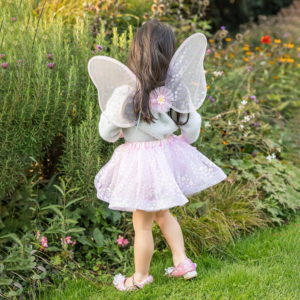 Verkleedset Crazy for Daises Tutu with Wings & Wand - 4 tot 6 jaar - Verkleedvleugels en rokje Great Pretenders - In den Olifant