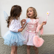 Verkleedset Iridescent Celestial Fairy Wings with Tutu, & Wand - Verkleedvleugels en rokje Great Pretenders - In den Olifant