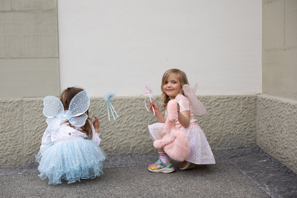 Verkleedset Iridescent Celestial Fairy Wings with Tutu, & Wand - Verkleedvleugels en rokje Great Pretenders - In den Olifant
