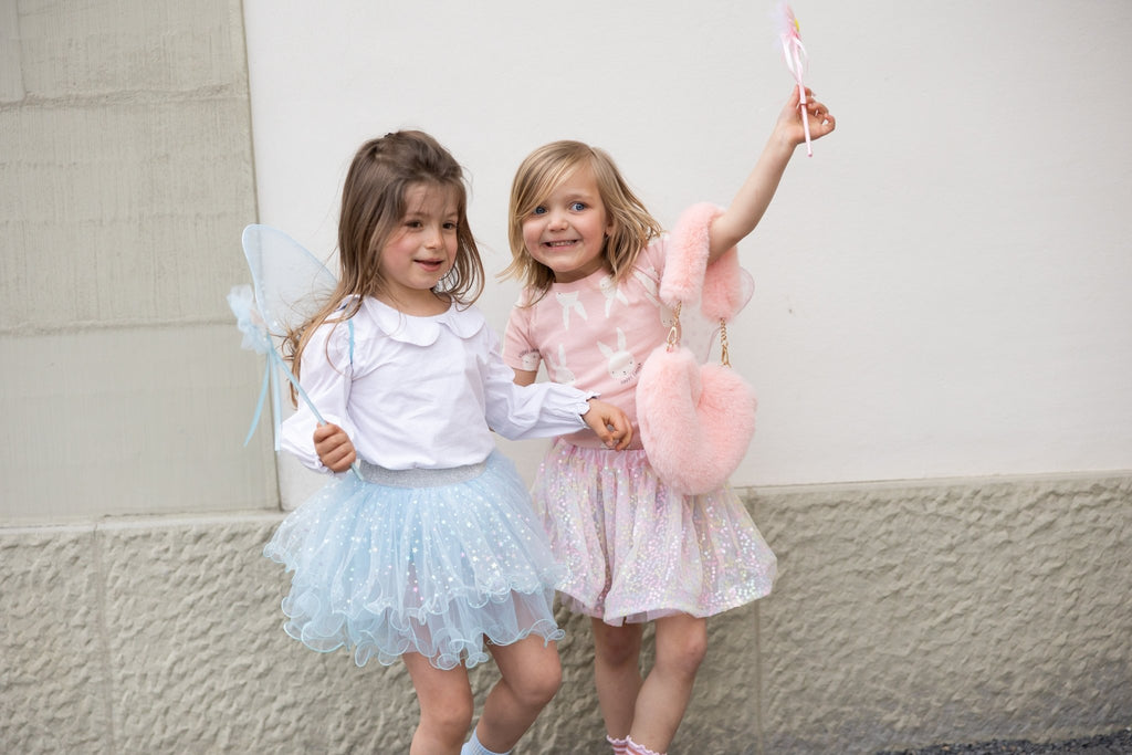 Verkleedset Iridescent Celestial Fairy Wings with Tutu, & Wand - Verkleedvleugels en rokje Great Pretenders - In den Olifant