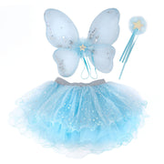 Verkleedset Iridescent Celestial Fairy Wings with Tutu, & Wand - Verkleedvleugels en rokje Great Pretenders - In den Olifant