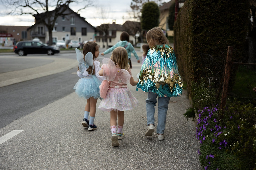 Verkleedset Iridescent Celestial Fairy Wings with Tutu, & Wand - Verkleedvleugels en rokje Great Pretenders - In den Olifant