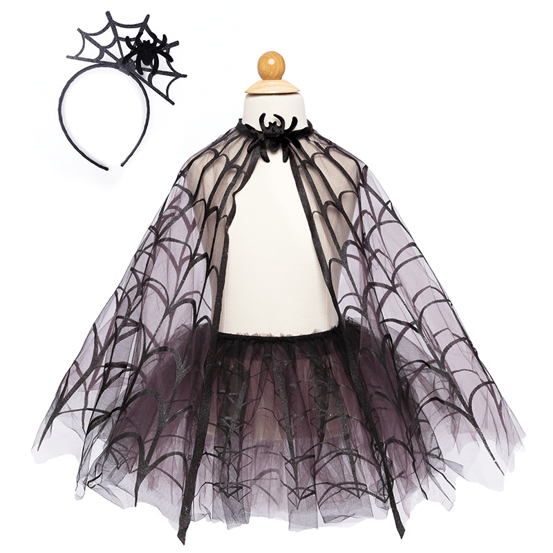 Verkleedset Spiderweb Tutu with Cape - 4 tot 6 jaar - Verkleedkostuums Great Pretenders - In den Olifant