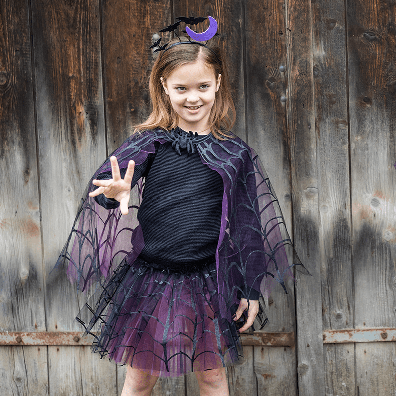 Verkleedset Spiderweb Tutu with Cape - 4 tot 6 jaar - Verkleedkostuums Great Pretenders - In den Olifant