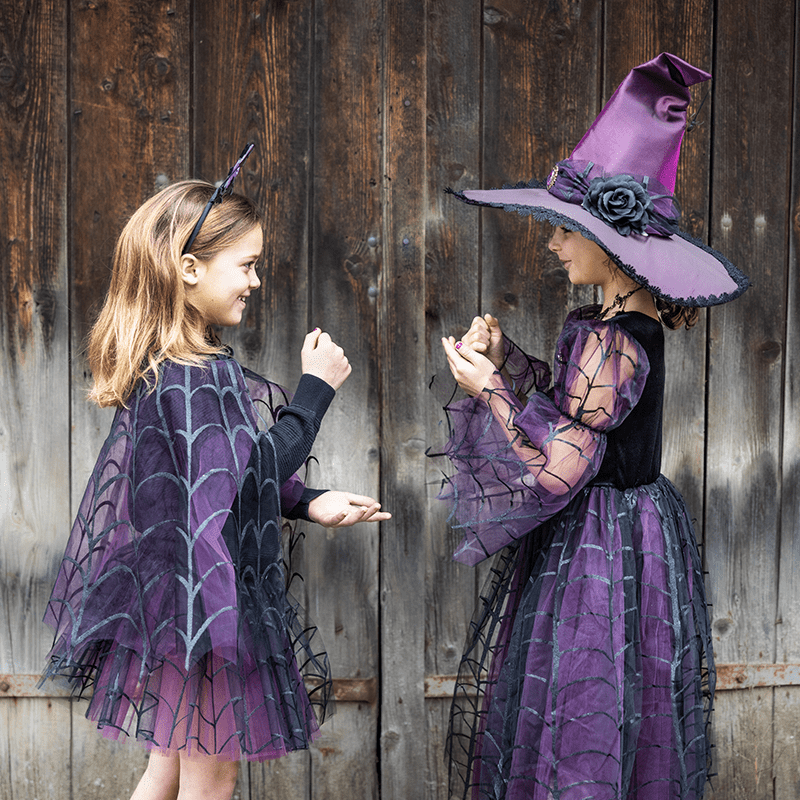 Verkleedset Spiderweb Tutu with Cape - 4 tot 6 jaar - Verkleedkostuums Great Pretenders - In den Olifant