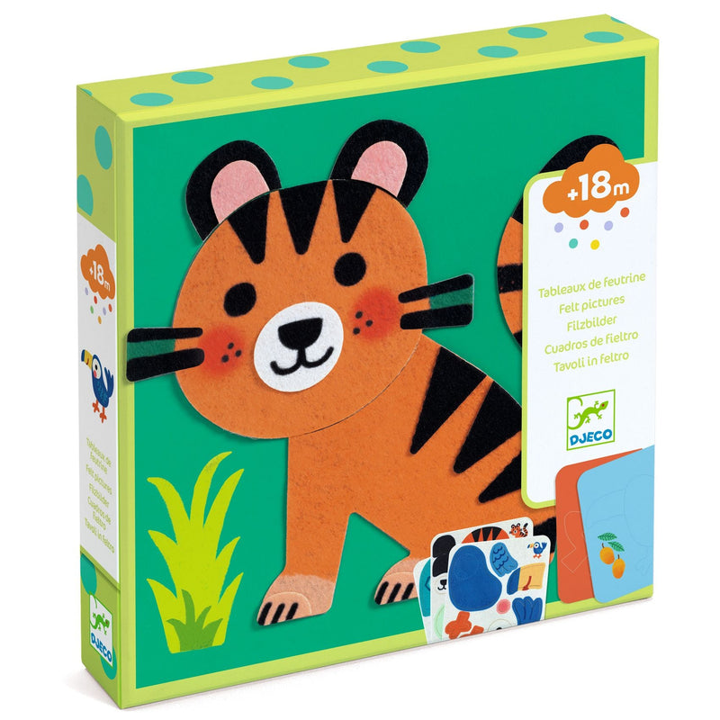 Viltplaatjes Collageset Zacht Dieren - Stickers en stickersets Djeco - In den Olifant