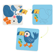 Viltplaatjes Collageset Zacht Dieren - Stickers en stickersets Djeco - In den Olifant