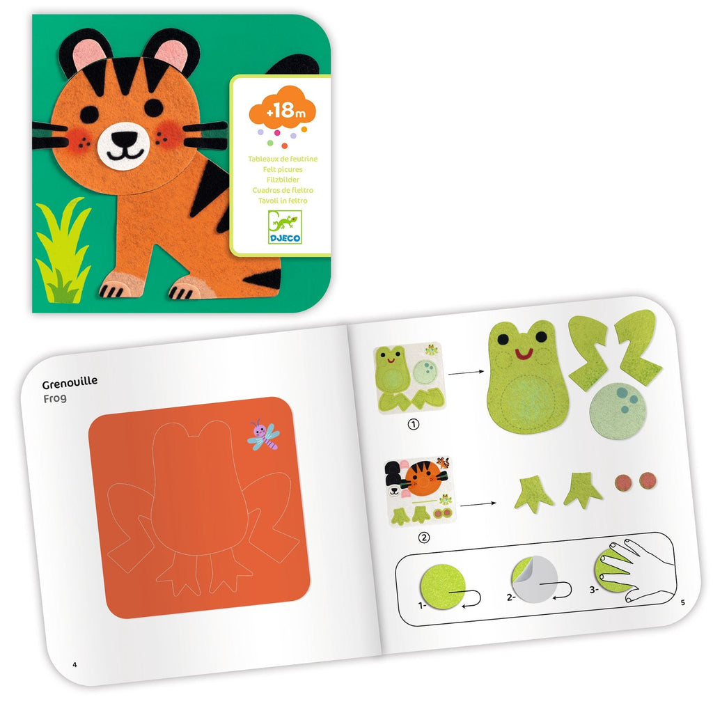 Viltplaatjes Collageset Zacht Dieren - Stickers en stickersets Djeco - In den Olifant